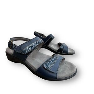 SAS Women's Nudu Sandal 8W Blue Adjustable Comfort Casual Summer